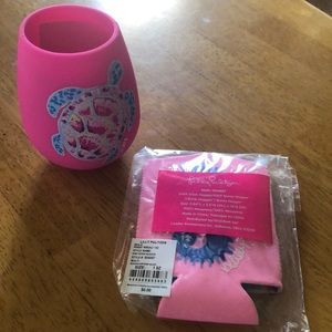 Lilly Pulitzer Silicone Wine Cup and Neoprene Drink Hugger